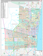 Fort Lauderdale Wall Map Premium Style